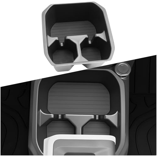 ECOZEN Mittelkonsole Organizer Dacia Spring Electric EV 2025 2026 Mittelkonsole Getränkehalter Cup Holder mit Anti-Rutsch-Pad Original 3D-Scan Mittelkonsole ABS Aufbewahrungsbox Dacia Spring Zubehör