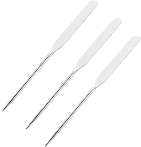 BETOOKY 3 Stück Kosmetikspatel aus Edelstahl Langlebiger Make Up Tellerspatel zum Mischen und Blenden von Farben für Nageldesign und Beauty Anwendungen