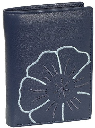 Branco Leder Geldbörse Portemonnaie Damenbörse Damen Geldbeutel Blau - Hochformat