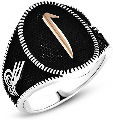Elif Herrenring 925 aus Echt Silber - mit Elif Symbol - Vintage Osmanisch Bayram® (61 (19.4))
