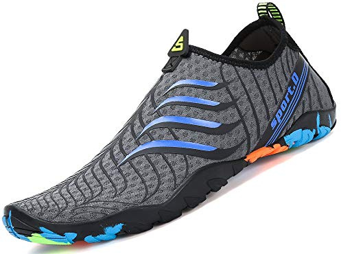 SAGUARO Badeschuhe Strandschuhe Aquaschuhe Wasserschuhe Surfschuhe Schwimmschuhe für Damen Herren Kinder, Blau 41