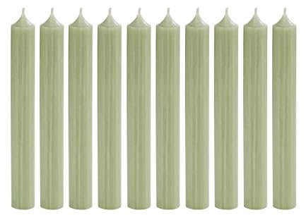 BUTLERS 10er Set Stabkerzen 18 x Ø 2,2cm unparfümiert | Spitzkerzen für Tischdeko, Weihnachtsdeko | Tafelkerzen zur Dekoration im Wohnzimmer, Bad | Lange Kerzen Haushaltskerzen für Kerzenhalter