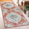 ReaLife Maschinenwaschbar Teppich Läufer - Wohnzimmer Schlafzimmer Badezimmer Küche Flur Büro - rutschfest Kurzflor Premium-Fleckenbeständig - Vintage Distresse Boheme - Orange - 75 x 180