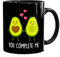 Kaffee-Tasse Geschenk-Tasse Liebe Avocado You complete me Valentinstagsgeschenk MoonWorks® schwarz unisize