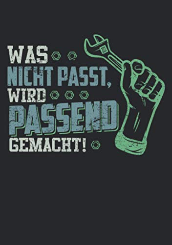 Notizbuch A5 kariert mit Softcover Design: Handwerker Spruch Vintage Geschenk Werkzeug Werkbank: 120 karierte DIN A5 Seiten