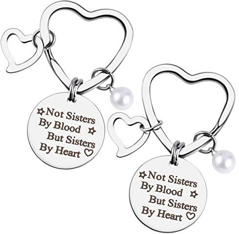 Kiiwah 2 Pièces Porte Clef Amitié en Métal, Porte Clé Meilleure Amie Cadeau pour Le Meilleur Ami, Soeur