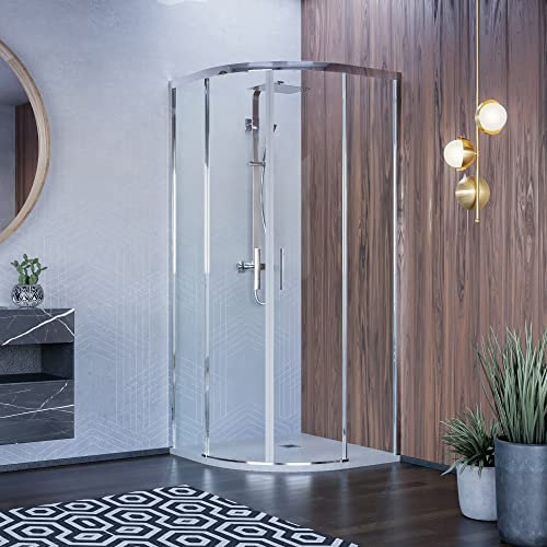 Cabine de douche semi-circulaire design transparente 6mm H195 ICON - 80 x 80