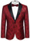 COOFANDY Men's Floral Paisley Formal Tuxedo Suit Jacket Dress Dinner Party Prom Weeding Blazer, Wine Red, M