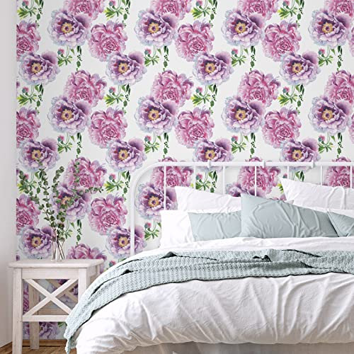 VaryPaper Selbstklebende Tapete Blumen 44.5cmx800cm Blumentapete Vintage Möbelfolie Selbstklebend Schrankpapier Klebefolie Arbeitsplatte Küche Lagerregal Tapeten für Schlafzimmer Wohnzimmer Deko Wand