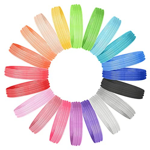 20 Stück 3D Stift Filament PLA 3D Drucker Stift Set 20 Farben 3D Stifte Nachfüllungen für Kinder Erwachsene Geschenk 5m/16.4 Zufällige Farbe