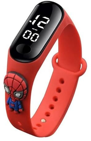 JABEDE - Orologio Digitale Bambino, Orologio Supereroe Bambino, per bambini da 3 a 10 anni, orologio bambino digitale supereroe, orologio digitale per regalo infantile (SUPEREROE ROSSO)