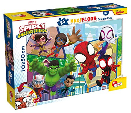Liscianigiochi 99726 Marvel DF Maxi Floor, Puzzle Spidey 24 Teile 70x50 cm