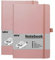 Mlife A5 Quaderno 2 Pack, 192 Pagine, Copertina Rigida Con Chiusura Elastica E Tasca Pieghevole (Rosa)