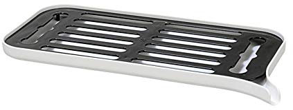 TONZN Escurridor de platos de plástico, bandeja de secadora, fregadero grande, organizador de cocina, escurridor de platos, plato de frutas (color: blanco) (ingenio)