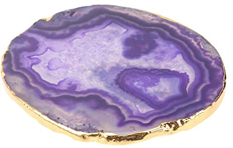 Kichvoe Dessous De Verre Ovale En Agate Naturelle À Haute Absorption Pour Le Bureau Et La Maison