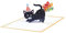 SPDYCESS 3D Pop Up Karte Geburtstag Katze, Geburtstagskarte Lustig Regenbogen Schwarz Katze Pop Up Karte Katze für Katzenliebhaber Geburtstagskarten für Kinder Jungen Mädchen