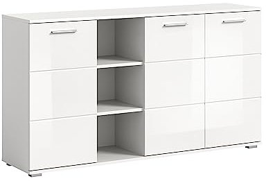 xonox.home Kommode Prego Kommode Flurmöbel Staurauchschrank Schrank Anrichte in Korpus weiß Hochglanz Front weiß, ca.150x83x37 cm