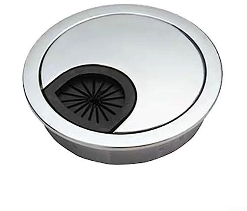 50mm 60mm 80mm Desk Metal Grommet Table Cable Tidy Wire Hole Cover Chrome Brush