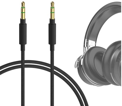 Geekria Audiokabel, kompatibel mit COWIN E8, SE7, E7PRO, E7, Anker Soundcore Space One Pro, Space One, Kopfhörerkabel, 3,5 mm auf 3,5 mm geflochtenes Nylon-Ersatz-Stereo-Kabel (1,2 m)