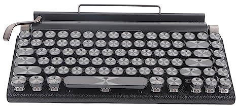 Cryfokt Typewriter Keyboard, 83 Keys Vintage Mechanical Keyboard for Laptop for OS X (Black)