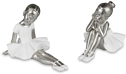 itsisa Dekofigur Skulptur Ballerina (2er Set) - Deko Tänzerin, Ballett, Trophäe, Büste, Balletttänzer