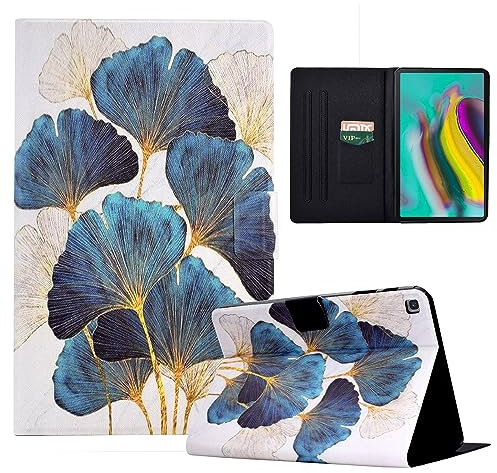 LSPCASA Hülle für Samsung Galaxy Tab S5e 10.5 Zoll( SM-T725/T720) Standfunktion Schutzhülle PU Leder Samsung Galaxy Tab S5E Tablet Case Cover mit Kartenfächern -Blattgold