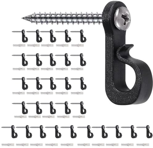 Uni-Fine 30er-Pack Q-Hanger Schraubhaken für Innen- und Außenbereich, Weihnachtslicht-Aufhängehaken, Garage, Neujahr, Party für Outdoor-Lichterketten