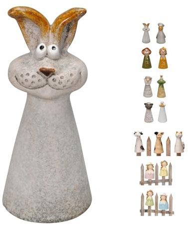 NETPROSHOP Zaunhocker Zaunfigur Viele Tiere und Figuren Steinzeug Höhe ca. 16-18 cm, Auswahl:Hase