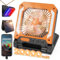 20000mAh Portable Fan Rechargeable with Solar Panel 2-in-1, 3 Speeds Cordless Battery Powered Fan with Led Lantern,Timer, Quiet USB-C Table Fan for Travel Tent Hurricane Office Home Bedroom (Orange)