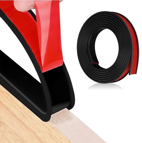 U-Form Selbstklebend Möbelkantenband, 16mm x 5m Flexible TPE Faltbarer Kantenschutz Gummi für Schrankkanten, Abschlussleiste, Deckenkanten, Arbeitsplatten (Schwarz)