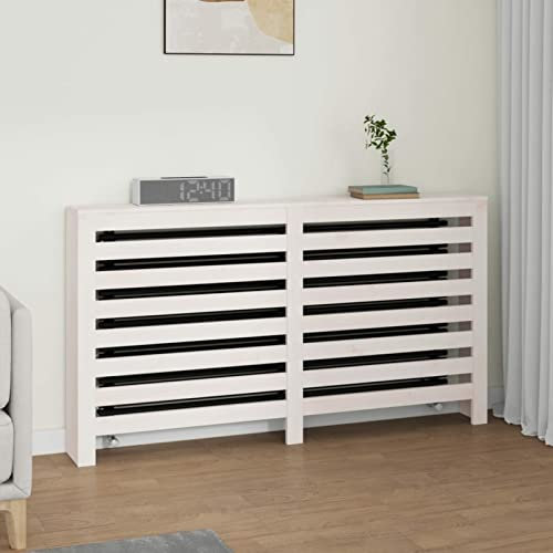 Chaduof Heizkörperverkleidung, Heizung Abdeckung, Radiator Cover, Heizungsabdeckung, Abdeckung Heizung, Heizkörper Verkleidungen, Weiß 153x19x84 cm Massivholz Kiefer