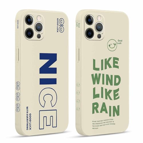 Pnakqil 2 Pezzi Cover per Apple iPhone 12 Pro Max 6,7, Faccia Sorridente Lindo Patrón Custodia Motivo Aesthetic Disegno Morbida Silicone Cellulare Protection Case per Donne, 10