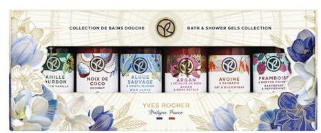 Yves Rocher BAIN DE NATURE - Set de Regalo con 6 Mini Geles de Ducha - Aromas Naturales (Avena, Algas, Argán, Vainilla, Coco & Frambuesa) - Ideal para Viajar - 6x50 ml