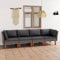 KATERYY 4-Sitzer-Gartensofa mit Kissen Grau Poly Rattan,4Sitzer Gartensofa LoungeSofa aus PERattan und Eukalyptusholz, Wetterfest und Bequem