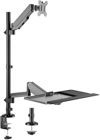 My Wall HL63L - Soporte de Escritorio para Monitor (17-32), Color Negro, Altura Ajustable, inclinable, Giratorio