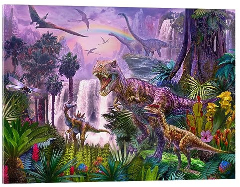 Posterlounge Dinos im Urwald Acrylglasbild von Jan Patrik Krasny 18 x 13 cm Wandbilder Wanddeko