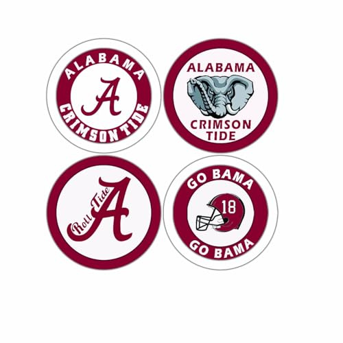 Alabama Crimson Tide Stickers 1.5 inch University of Alabama Stickers Car Window Water Bottle Phone Roll Tide Gift for Men and Women Football Fans(500 Pcs/roll)