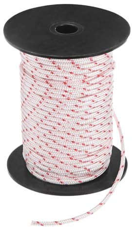 M METERXITY Corde de démarrage de lanceur 2.5mm 30m Corde de traction en nylon pour tondeuse à gazon/tronçonneuse/débroussailleuse/coupe-bordures [Blanc Rouge]
