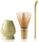 Matcha Tea Set Matcha Whisk, Ceramic Whisk Holder, Tea Scoop, Japanese Matcha Tea Tool Kit Set of 3(Matcha Green)