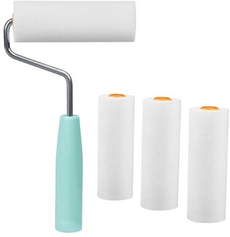Lot de 10 rouleaux de peinture murale (56 mm x 34 mm), rouleau de peinture murale avec gants, rouleaux en mousse avec support de rouleau à peinture, revêtement en mousse, pour fournitures de peinture