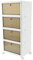 SIDSONS Large Plastic Rattan Style Storage Drawer (White, 4 Tier)