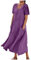 Ventes Flash du Jour et Soldes Robe Longue en Lin Femme Été Pas Cher Mi-Longue Dress pour Fêter Elegante Boheme Max Robes de Soirée Confortable léger Décontractée Robes de Vacances à la Plage