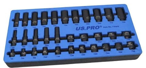 32PC 3/8 Drive Impact Socket Set (Standard & DEEP) 6 Point Profile from US PRO