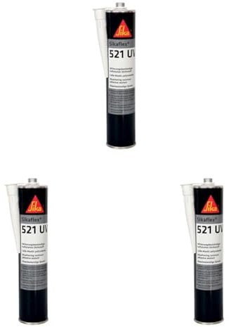 Sika - Sikaflex 521 UV, Bianco - Sigillante resistente agli agenti atmosferici - Per interno ed esterni - Privo di isocianati - 300ml (Confezione da 3)