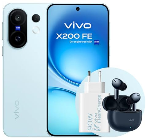 VIVO X200 FE Smartphone 5G, Cellulare 12GB + 512GB, Display LTPO da 6,31 con calibrazione del colore ZEISS Master, fotocamera Superteleobiettivo ZEISS da 50MP con IA, Mediatek Dimensity 9300+