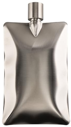 Hip Flask – Bouteille à whisky | Bouteille plate étanche en acier inoxydable | Bouteille de vin de poche, bouteille de liqueur réutilisable en métal | Récipient à alcool compact pour voyages, camping