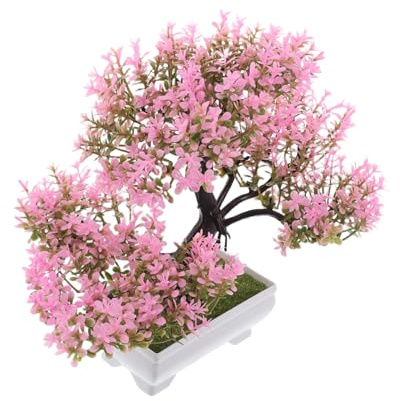 FUTUREORYY Bonsai Artificiale Decorazione Casa Pianta Interna Simulazione Albero Ciliegio Artificiale Senza Manutenzione Vaso Piccolo Arredamento Ufficio Soggiorno