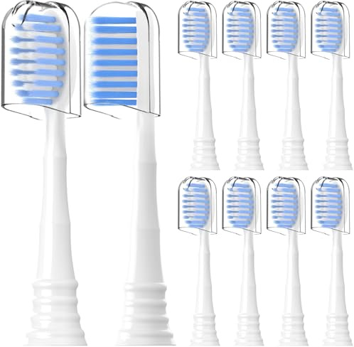Compatible with Spotlight Oral Care Electric Toothbrush Replacement Brush Heads,for Spotlight Oral Care Sonic Electric Toothbrush,with Dust Cover,10 Pack (White, M)