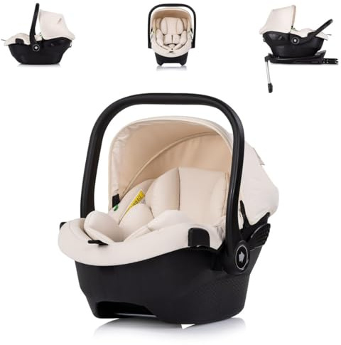 Chipolino Set Babyschale Pearl i-Size (40-85cm) Isofix-Basis-Station Adapter beige