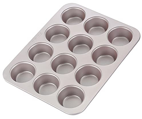 CHEFMADE Muffin Kuchen Pan, 12-hohlraum Nicht-Stick Cupcake Pan Backformen für Ofen Backen (Champagne Gold)
